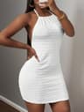 Sexy Spaghetti Strap Dress Backless Plain Color Instagramstyle Fashion 4