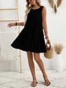 Womens Casual Solid Color Cross Border New Spring And Autumn Fashion Hollow Tank Top Dress 6