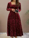 Elegant Plus Size Womens Bohemian Long Sleeve Dress In Korean Fleece Fabric 4