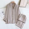 Spring Pajama Sets Men And Womens Cotton Silk Pajamas Long Sleeved Pants Thin Satin Home Clothing P 7