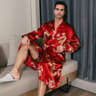 Silk Mens Pajama Oversized Long Sleeved Bathrobe Ice Silk Spring Autumn Home Clothing For Summer 5
