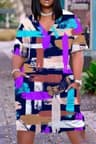 Elegant Loose VNeck Short Sleeve Women Dress For Beach Parties 5