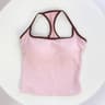 Womens Color Block Backless Yoga Tank Top With Built In Support 11