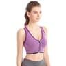 Breathable Front Zipper Sports Bra For Women  Shockproof Wireless Fitness Support 6