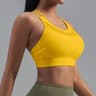 Premium Strappy Back Mesh Sports Bra  Breathable Workout  Supportive Yoga Crop Top For Women 0