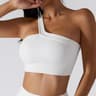 One Shoulder Sports Bra Seamless Yoga Bra Backless Workout Tank 4