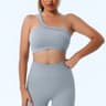 One Shoulder Sports Bra Seamless Yoga Bra Backless Workout Tank 3