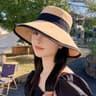 Womens Wide Brim Panama Sun Hat With Bow For Summer Travel 5