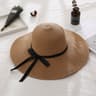 Foldable Wide Brim Straw Hat For Women With Bow Beach Sun Hat 5