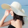 Womens Foldable Wide Brim Straw Sun Hat With Bow For UV Protection 5
