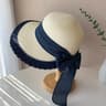 Ribbon Bow Wide Brim Womens Straw Panama Sun Hat 4