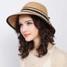 French Bowknot Straw Sun Hat For Women Breathable Summer Beach Hat 3
