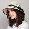 French Bowknot Straw Sun Hat For Women Breathable Summer Beach Hat 4