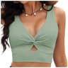 Solid Color Push Up Tankini Top Cross Strap Backless Bikini Swimsuit 3