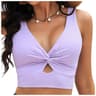 Solid Color Push Up Tankini Top Cross Strap Backless Bikini Swimsuit 4