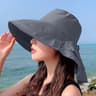Womens Wide Brim Neck Protection Sun Hat Breathable Foldable Outdoor Cap 6