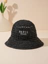 Bohemian Crochet Straw Sun Hat For Women Embroidered Beach Resort Hat 3