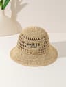 Bohemian Crochet Straw Sun Hat For Women Embroidered Beach Resort Hat 4
