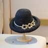 Korean Style Foldable Straw Hat Womens Sun Protection Packable Breathable Sun Hat 4