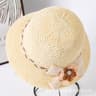 Floral Hollow Out Straw Sun Hat For Women Breathable Summer Beach Hat 6