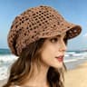 Crochet Mesh Fisherman Sun Protection Hat Breathable Openwork Summer Bucket Cap 1