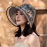 Adjustable Floral Wide Brim Sun Bucket Hat Breathable Anti Sun Fisherman Hat UV Protection Outdoor  5