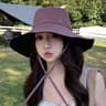 Womens Wide Brim UV Protection Foldable Beach Sun Hat For Hiking  Fishing 5