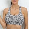 Leopard Print Sports Bra Women Push Up Fitness Yoga Crop Top Running Workout Bra 0