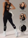 Womens Hollow Vest Yoga Jumpsuit  Seamless Elastic Fitness  Running OnePiece Outfit 4