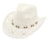 Boho Shell Straw Cowgirl Sun Hat For Beach Vacations 7