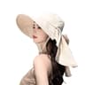 Wide Brim Ponytail Sun Hat With Removable Neck Shawl 5