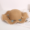 Bohemian Shell Beaded Wide Brim Straw Beach Hat 9