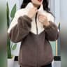 Women Jacket Thickened Lamb Fleece Quilted Top Mid Length Overcoat Warm Autumn Winter Topcoat Long  1