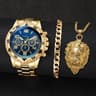 Fashion Steel Band Men Watches Arabic Dial Man Business Watches Jewellery Set Premium Gift 0