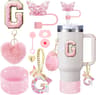 Cup Accessory Set For Stanley Butterfly Straw Cover Cap Silicone Boot Charm Initials Sticker Spill  11