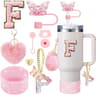 Cup Accessory Set For Stanley Butterfly Straw Cover Cap Silicone Boot Charm Initials Sticker Spill  10