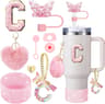 Cup Accessory Set For Stanley Butterfly Straw Cover Cap Silicone Boot Charm Initials Sticker Spill  7