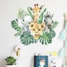 Cartoon Cute Smiling Face Wall Sticker Lion Giraffe Elephant Leaf Rainbow Decor For Kids Room Bedro 7