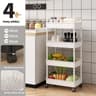 Mobile Bathroom Storage Trolley Rack Multifunctional Household Kitchen  Bathroom Organizer Cart Wit