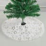 Christmas Tree Skirt White Faux Fur Sequin Carpet Mat Round Xmas Tree Skirt For Holiday Party Decor 7