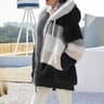 Oversized Jacket For Women Hooded Plush Pocket Autumn Winter Outerwear Street Wear Loose Lady Coat 9