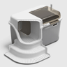 Large Cat Litter Box with Enclosed Design Convenient Lid Splash Proof Corridor Style for Pet Clea