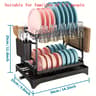 Dish Drying Rack For Kitchen Counter Stainless Steel Dish Drainer With Drainboard For Dishes  Cups 6