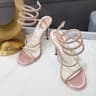Fashion Style Crystal Diamond Ankle Strap Women Sandals Sexy Open Toe Thin High Heels Nightclub Ban