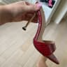 Snake Print Stroppy Women Thin High Heels Slippers Sandals Pointed Peep Toe Slides Party Flip Flops 3
