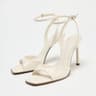 Gold Patent Leather Ankle Buckle High Heeled Sandals Sexy Square Toe Open Toe High Heels Womens Sum 1