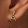Trendy Gold Color Cross Stud Earrings For Women Simple Minimalist Fashion Jewellery Dainty Party Gi