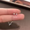 Sterling Silver Jewellery Cute Tiny Clear Crystal Stud Earrings Fashion Gift For Women Girls Teens  3