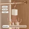 Rotating Storage Hanger With Hooks Enhanced Belt And Scarf Rack Wooden Wardrobe Organizer 7