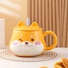 Creative Ceramic Mug With Lid Cute Household Breakfast Mugs Office Coffee Cup Couple Water Cups Dri 6